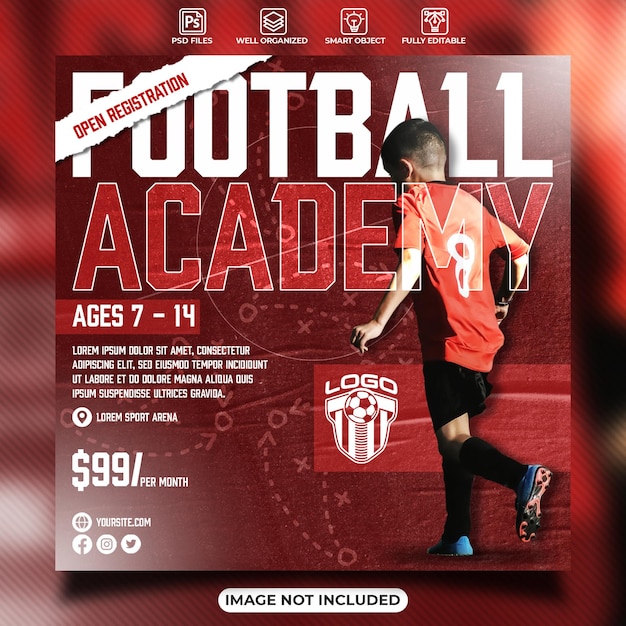 Football academy poster template