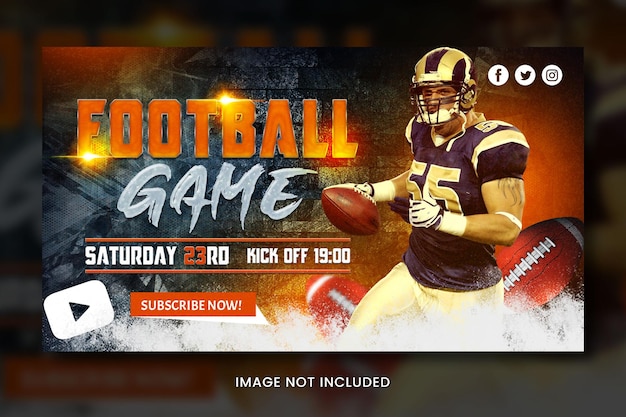 Football game youtube thumbnails