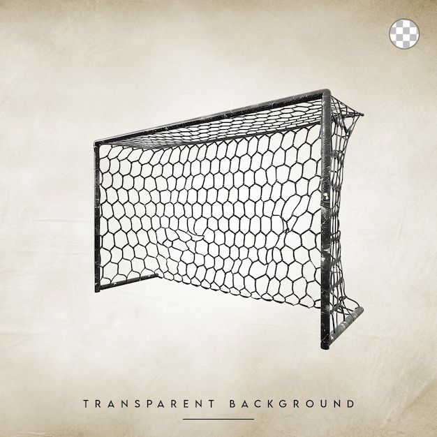 PSD football goal net isolated on transparent background