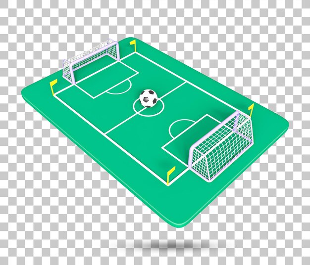 PSD football goalpost 3d icon. soccer ball and goal post icon. football concept for qatar world cup.