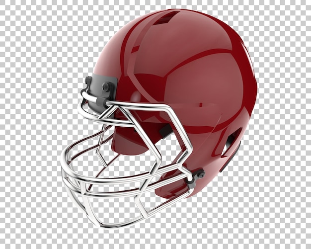 Football helmet isolated on transparent background 3d rendering illustration