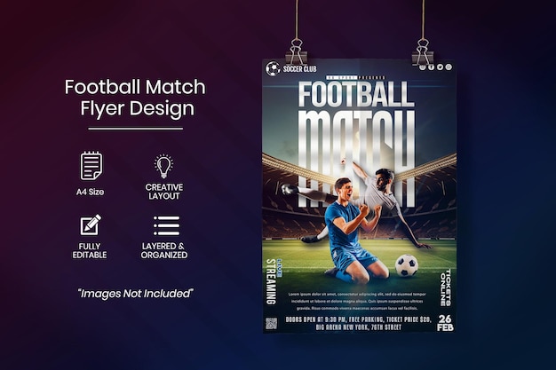 football match sports flyer design