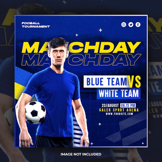 Football matchday tournament social media post or banner template