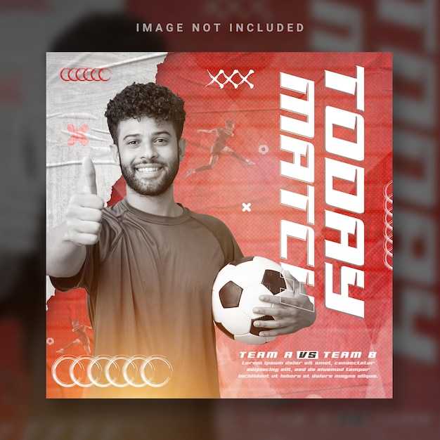 Football player poster social media post template