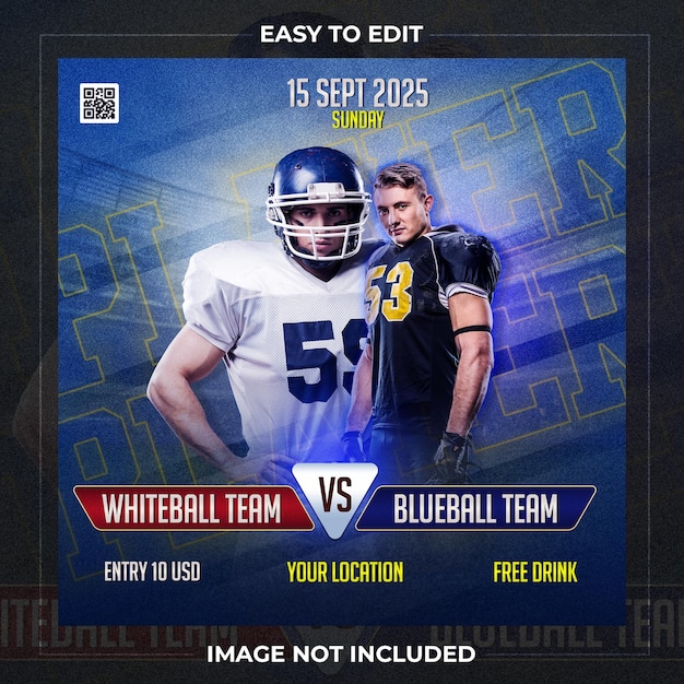 Football player poster social media post template