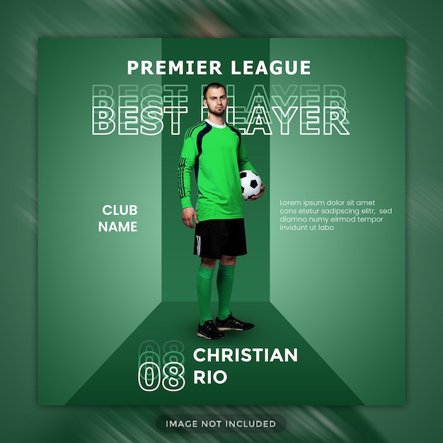 football soccer best player banner instagram post