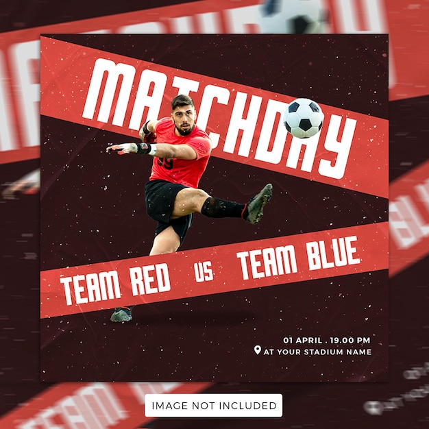 football soccer sport poster social media post template