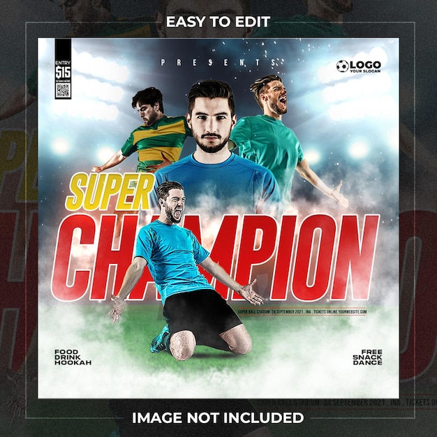 Football sport event flyer template