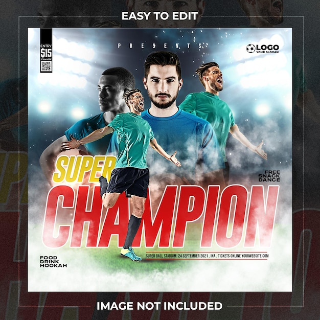 Football sport event flyer template