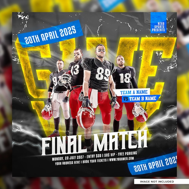 Football sport event flyer template