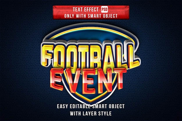 Football Sport Event Vector Text Effect Editable