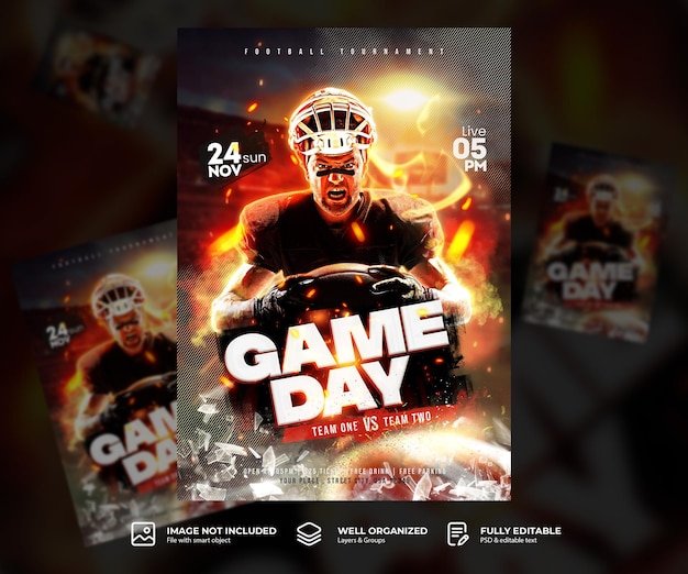 Football sport flyer template