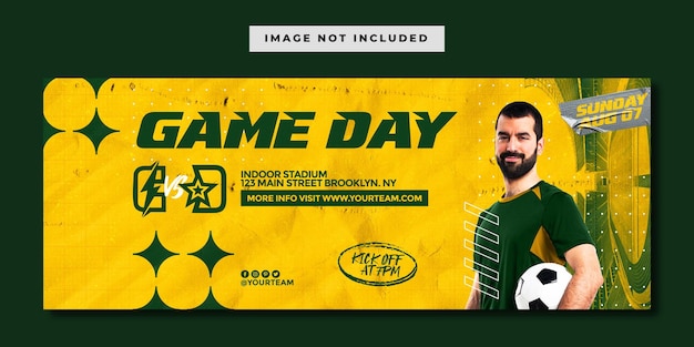 Football sports facebook banner design template