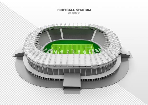 Football stadium in 3d render realistic