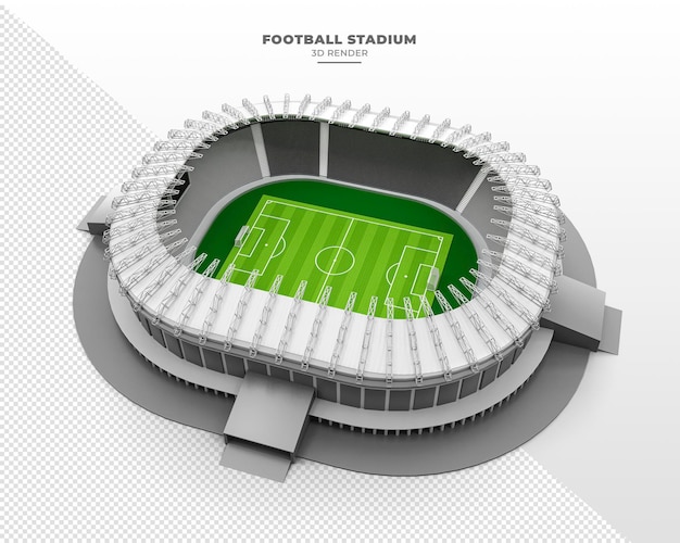 Football stadium in 3d render realistic