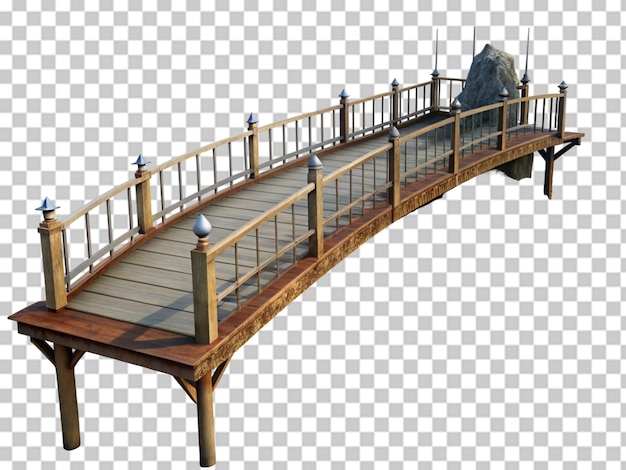 PSD footbridge on isolated and transparent background