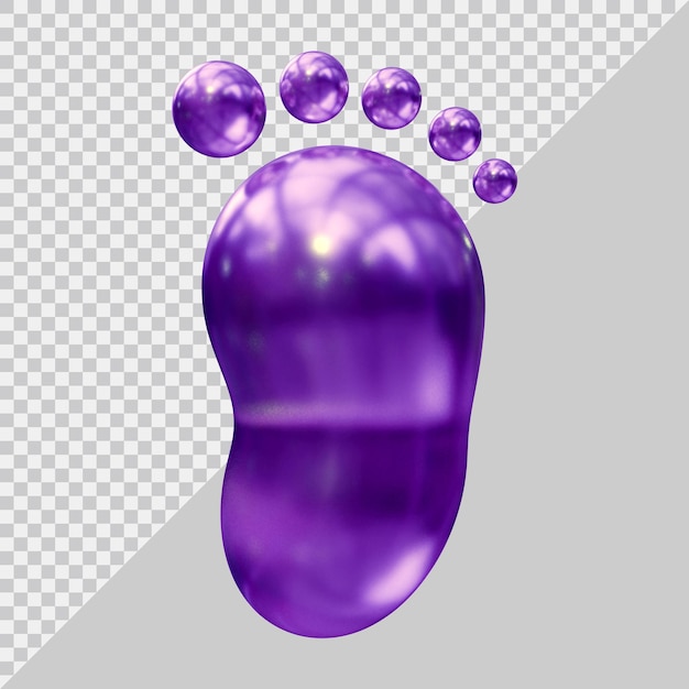 Footprint icon with 3d modern style