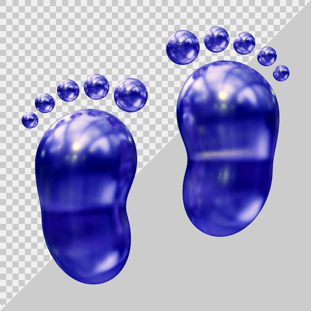 Footprint icon with 3d modern style