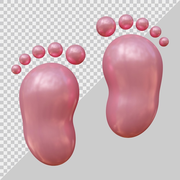 Footprint icon with 3d modern style