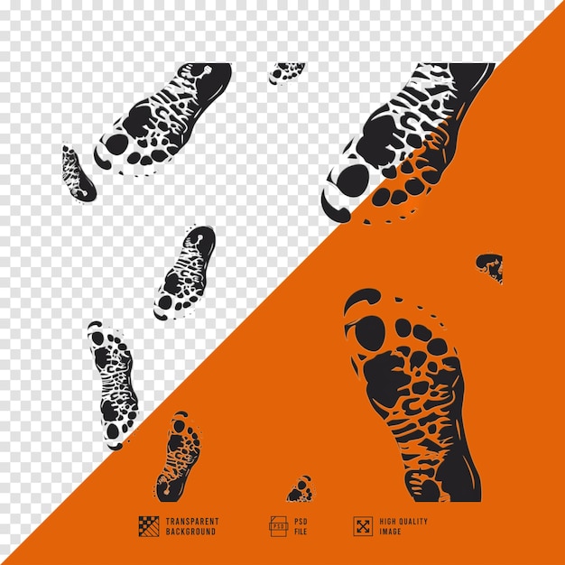 PSD footprints without background hd quality