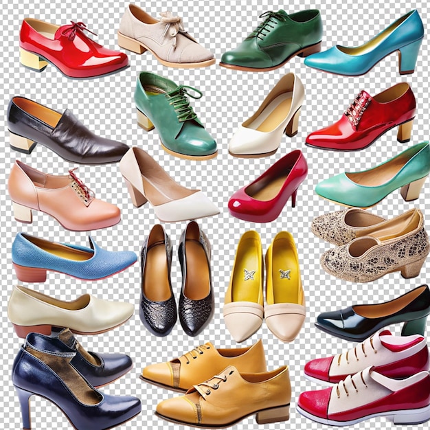 PSD footwear for women flat illustrations set