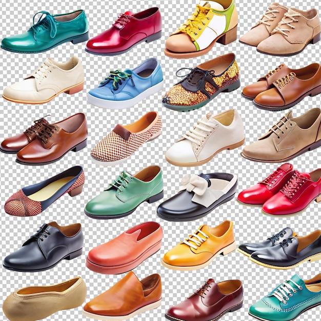 PSD footwear for women flat illustrations set