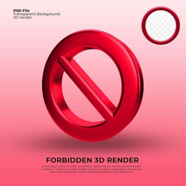 Forbidden icon png 3D render