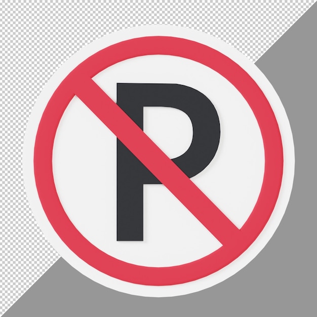 PSD forbidden parking road sign