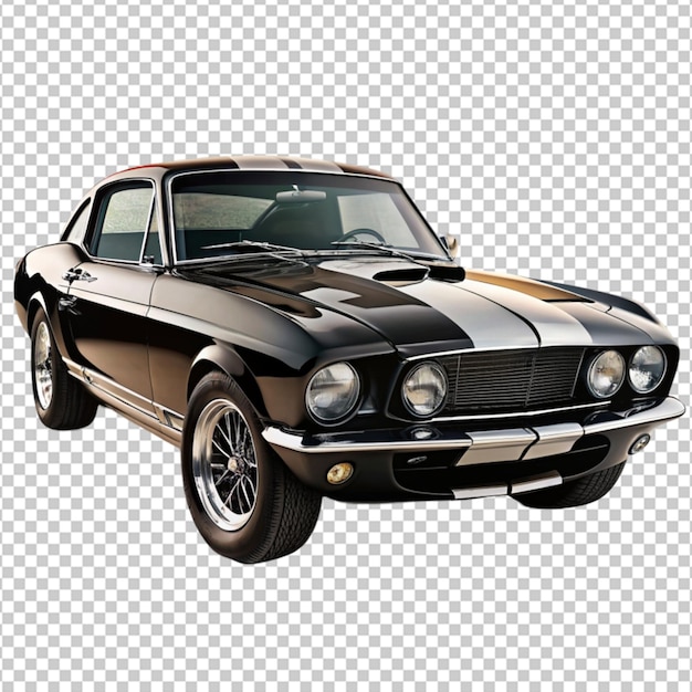 ford Shelby mustang 67 blacked out on transparent background