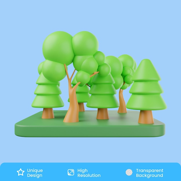 Forest 3D Illustration