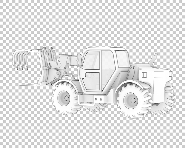 PSD forest machine on transparent background 3d rendering illustration