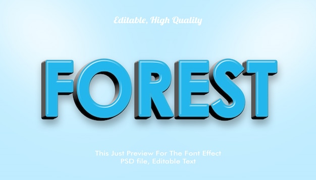 Forest,  modern styled 3D trendy font effect