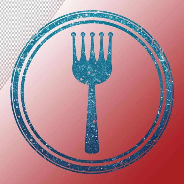 PSD fork silhouette and crown for premium food concept on transparent background