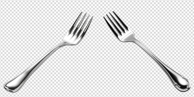 PSD fork and spoon isolated on a transparent background