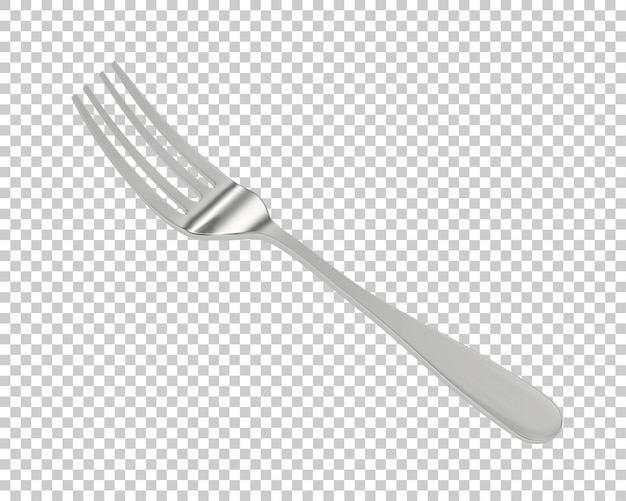 Fork on transparent background 3d rendering illustration