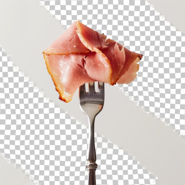 PSD a fork with a piece of meat on it