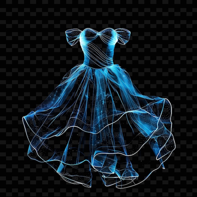 Formal Wear With Elegant Design Made With Nylon Organza Glow PNG Unique Neon Fashion Clothing