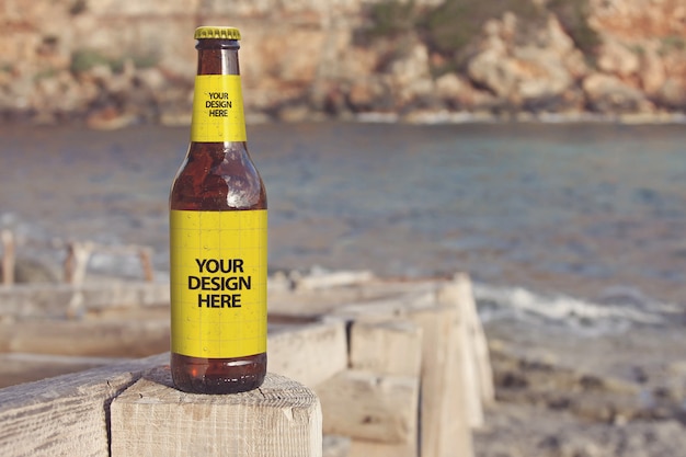 Formentera Beach Beer Mockup