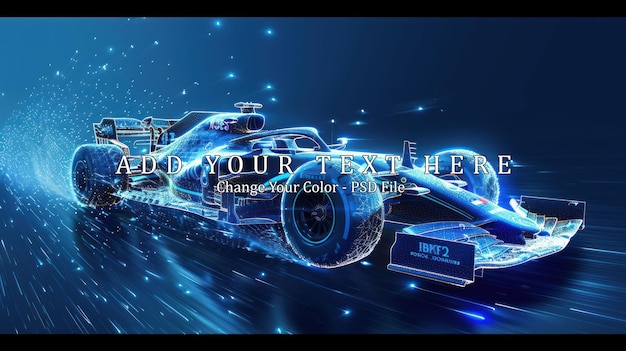 PSD formula 1 race car in a digital world