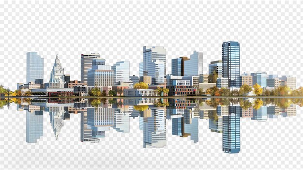 PSD fort wayne city skyline isolated on transparent background