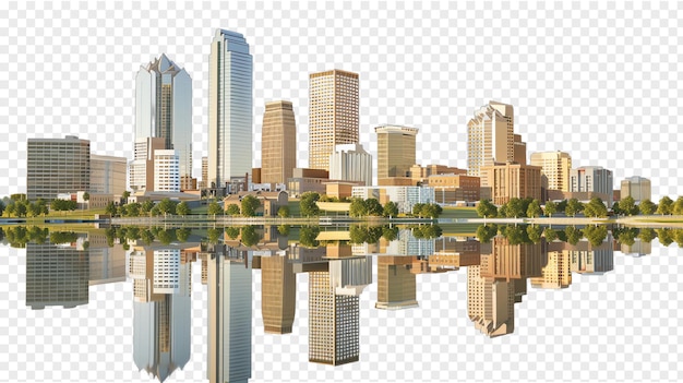 Fort Worth city skyline isolated on transparent background