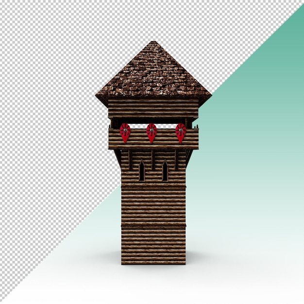 Fortress guard tower isolated