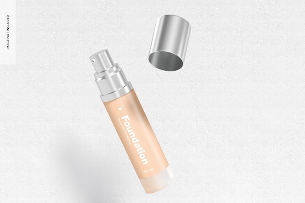 Foundation Pump Bottle Mockup, Floating