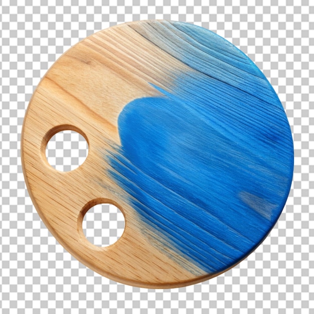 founded wooden artistic palette blue colors transparent background