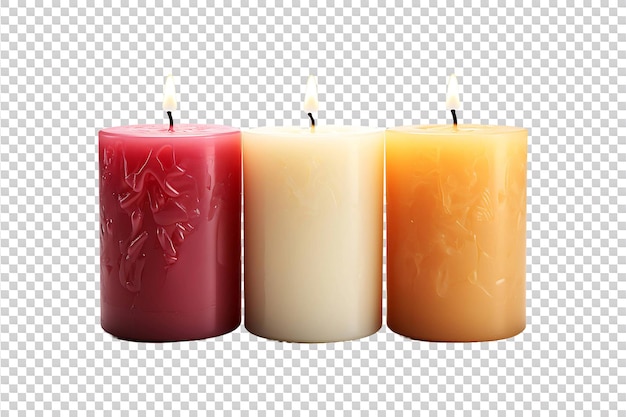 PSD four candles with the word candle on them