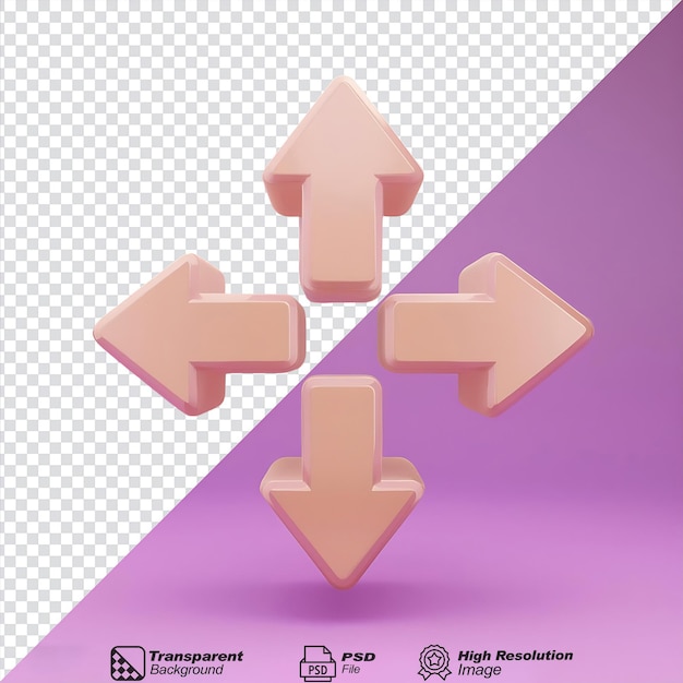 Four Directions Arrow Icon isolated on transparent background