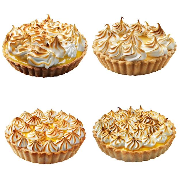 PSD four lemon meringue tarts with toasted meringue