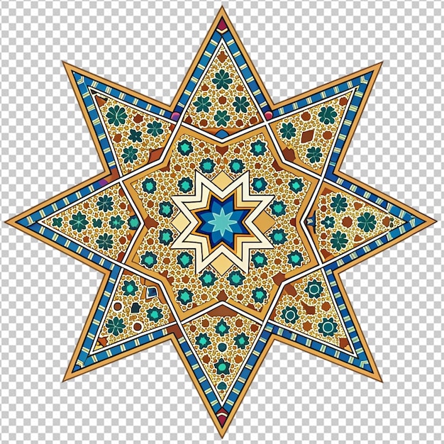 PSD four sided star shape vector ornament design png