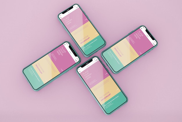 Four Smartphones Mockups