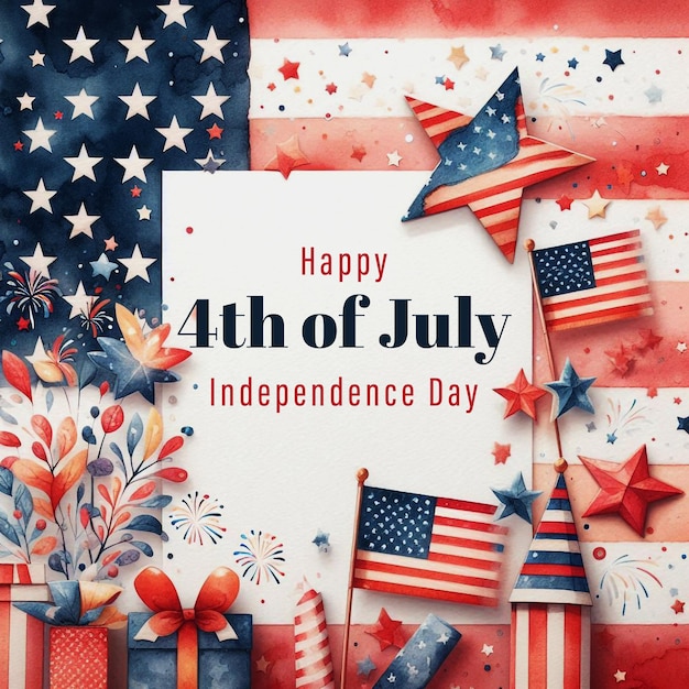 PSD fourth of july usa independence day background design template